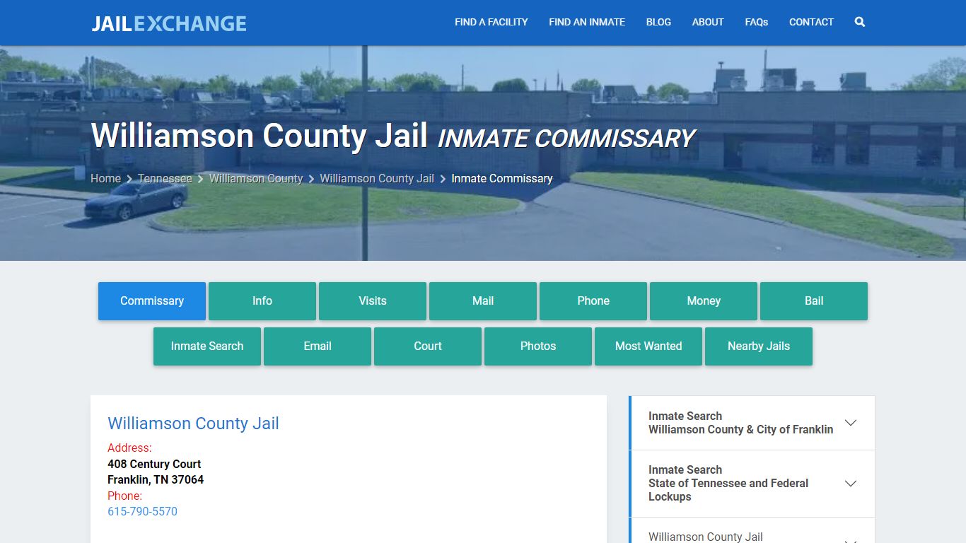 Inmate Commissary, Care Packs - Williamson County Jail, TN